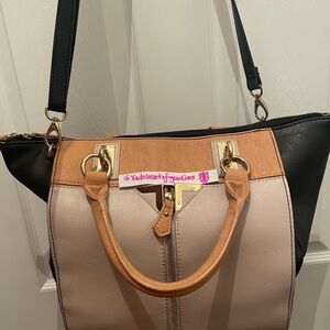 Tan & Black Women's Handbag